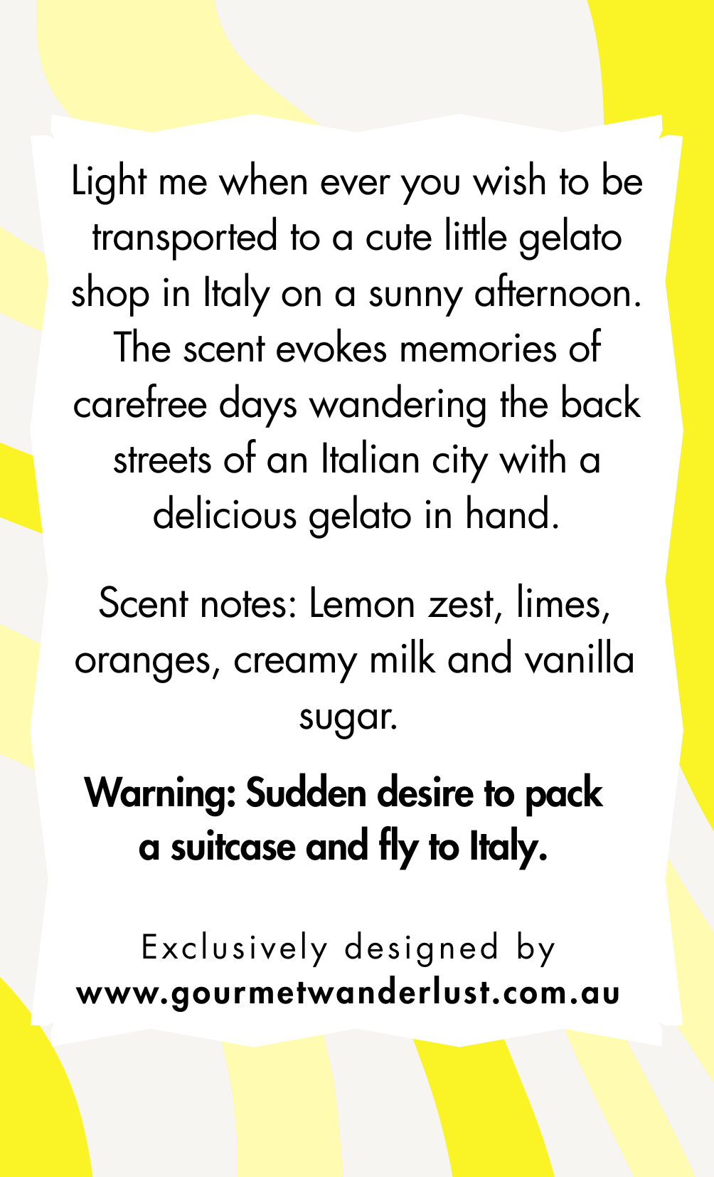 lemon gelato luxury gift candle soy and coconut in gift box made in Australia