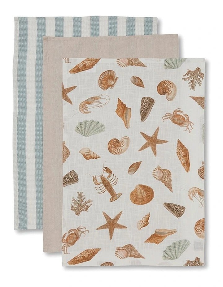 Ocean Vibes Set of 3 Tea Towels - Gourmet Wanderlust